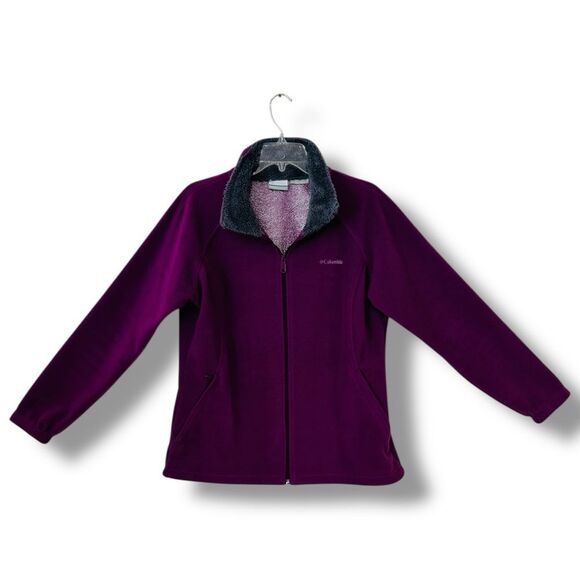 Columbia Jackets & Blazers - Columbia Dotswarm II Full Zip Fleece Jacket Women’s Large Purple Gray Sherpa